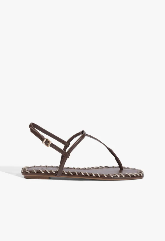 Elsha Sewing Leather Sandal 7 / Chestnut Brown / Leather
