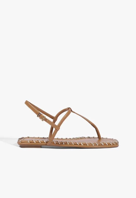 Elsha Sewing Leather Sandal 6 / Miele / Leather