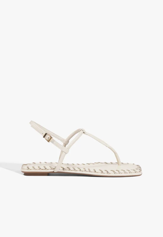 Elsha Sewing Leather Sandal 10 / Sugar White / Leather