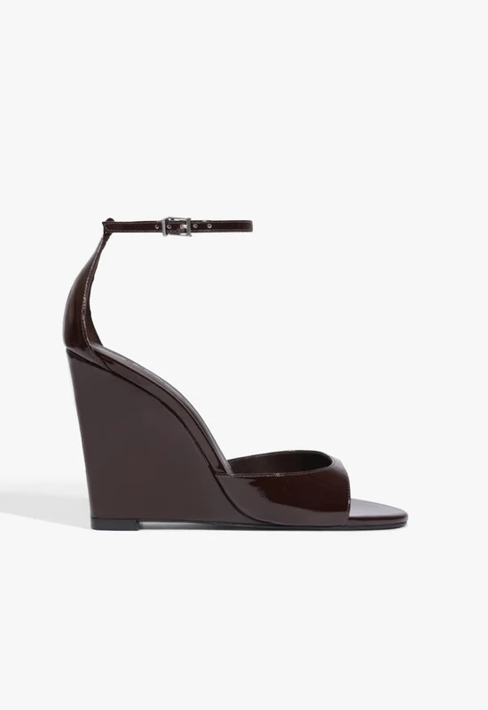 Scarlett Wedge Patent Leather Sandal 5.5 / Maplewood / Patent