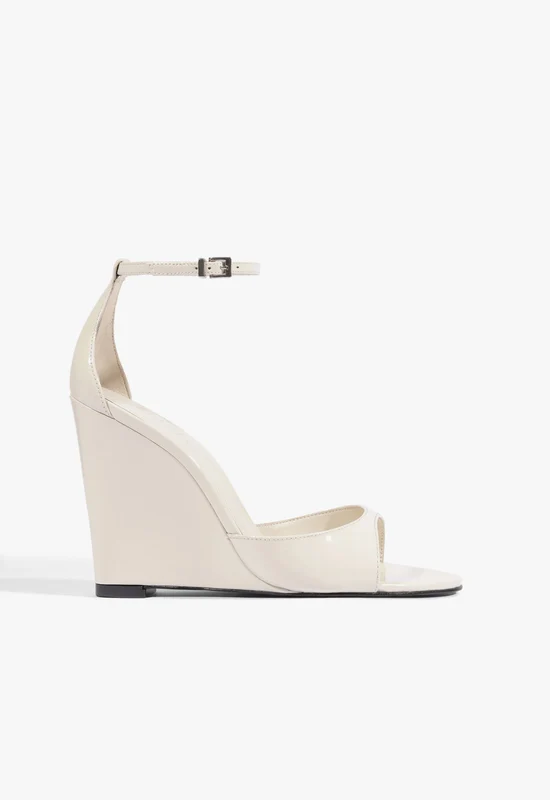 Scarlett Wedge Patent Leather Sandal 6 / Sugar White / Patent