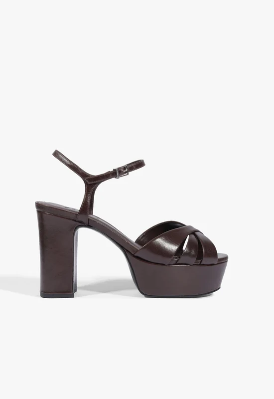 Keefa Leather Platform Sandal 10 / Maplewood / Leather