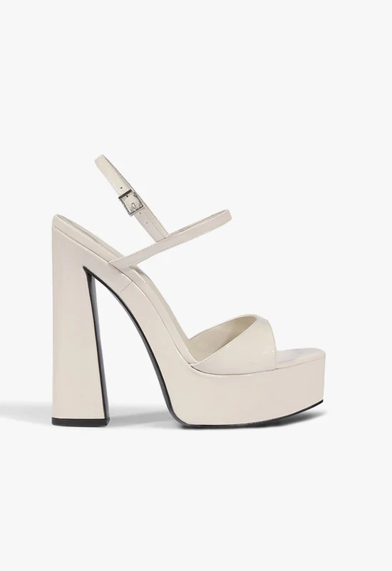 Arlene Patent Leather Platform Sandal 7 / Sugar White / Patent