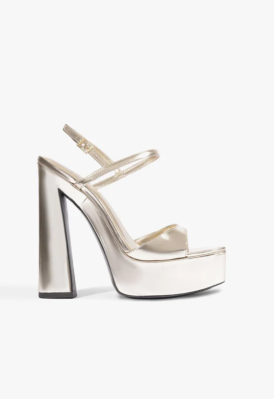Arlene Platform Sandal 10 / Platinum / Metallic