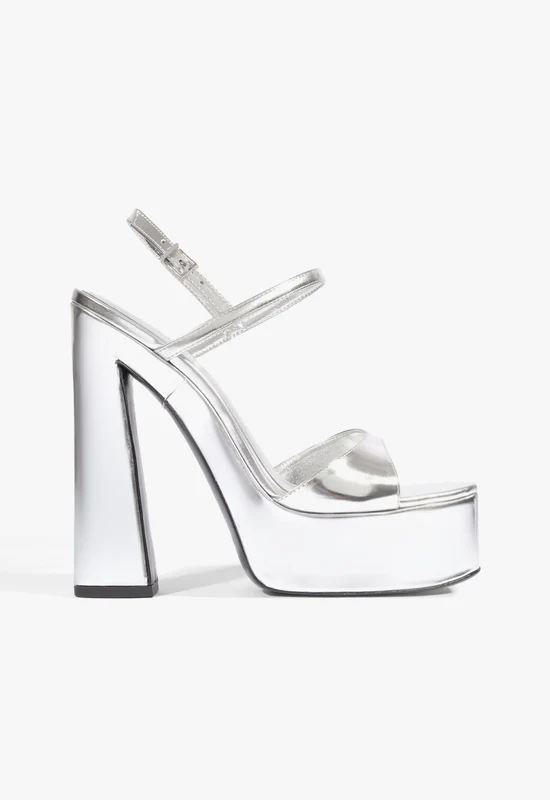 Arlene Platform Sandal 6 / Silver / Metallic