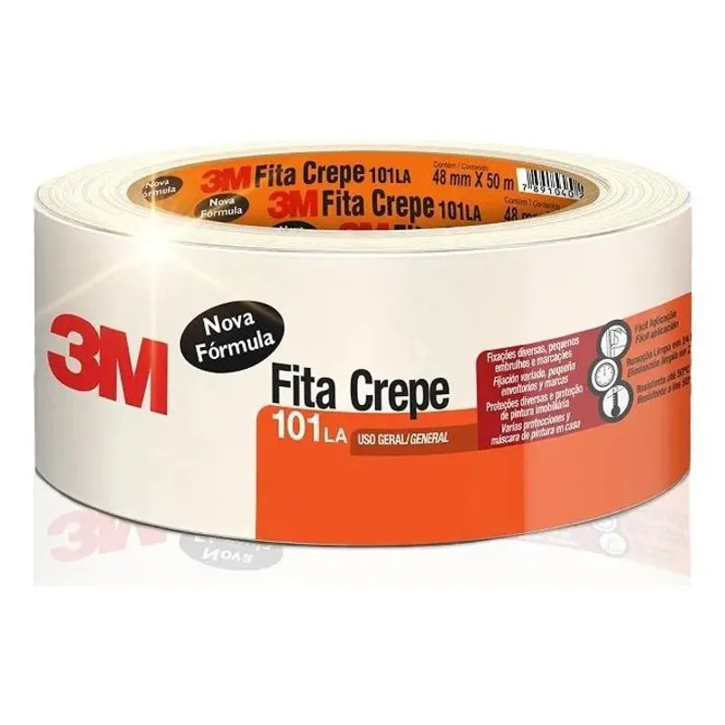 5x Fita Crepe Adesiva 3m Larga Para Fralda 48x50