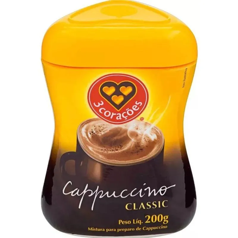 5x Cappuccino Classic Pote 200g 3 Corações