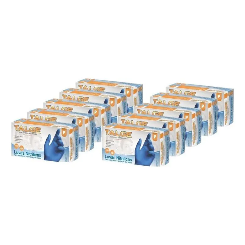 Luva Procedimento De Nitrilo Azul Talge C/10x100un - P