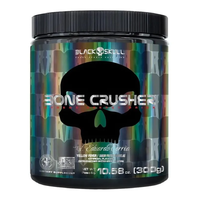 Suplemento En Pó Black Skull Pré Treino Creatina De Bone Cru