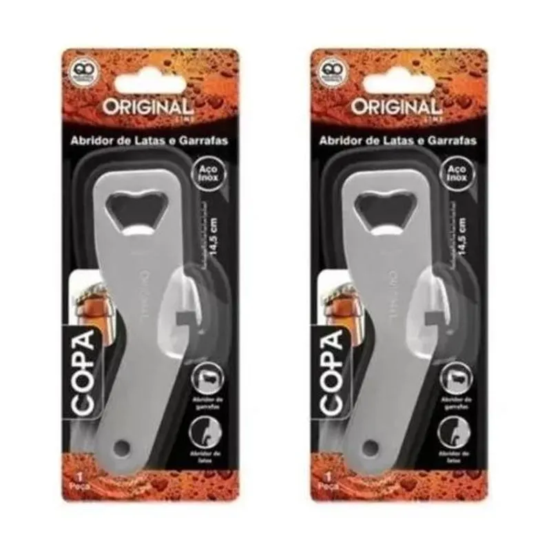 3x Abridor De Lata E Garrafas Inox Profissional Gigante Kit