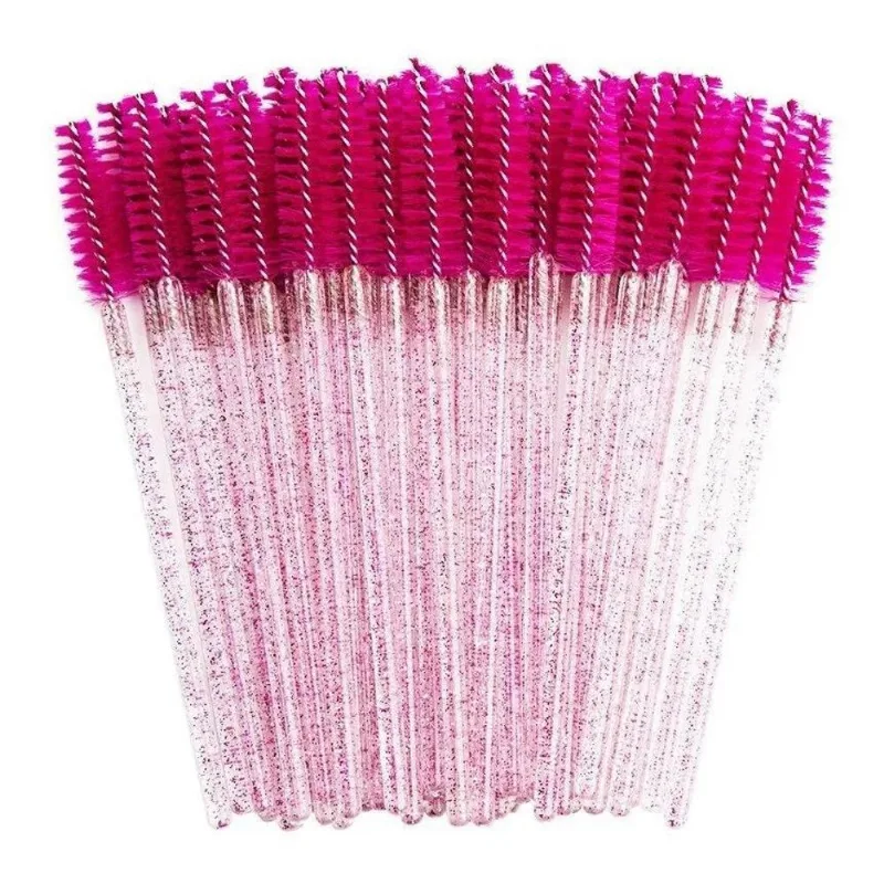 10x 50 Escovinhas Descartáveis Glitter Extensão De Cílios B