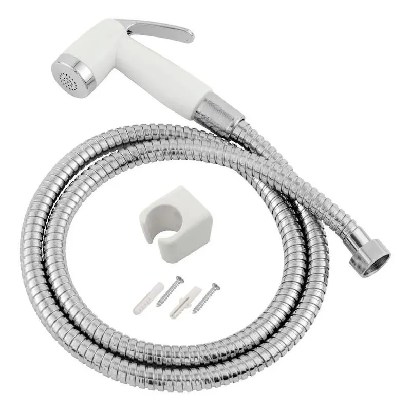 3x Kit Ducha Higiênica Mangueira Inox 1,20 Chuveirinho Branc