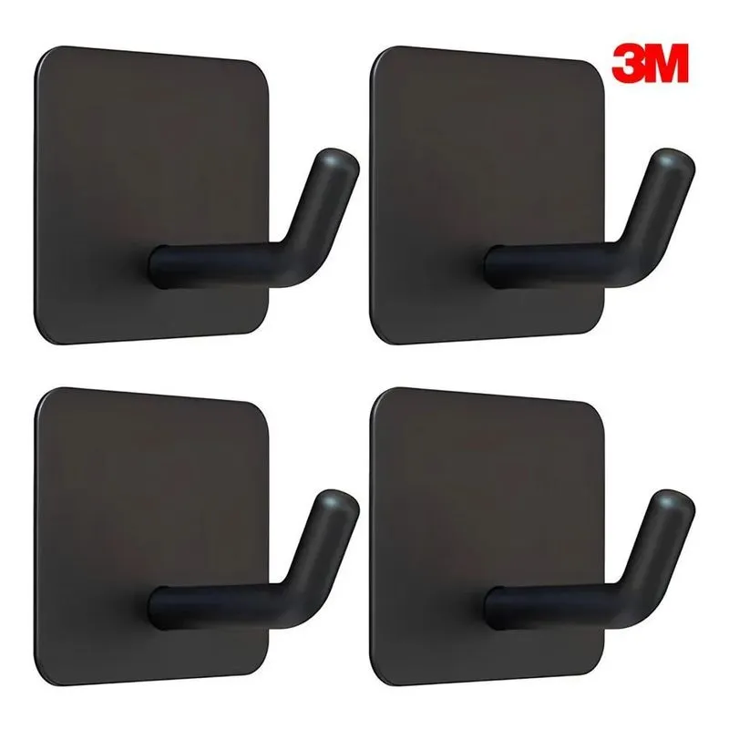 5x Kit 4 Ganchos Adesivo Parede Inox Pendurar Toalhas Roupas