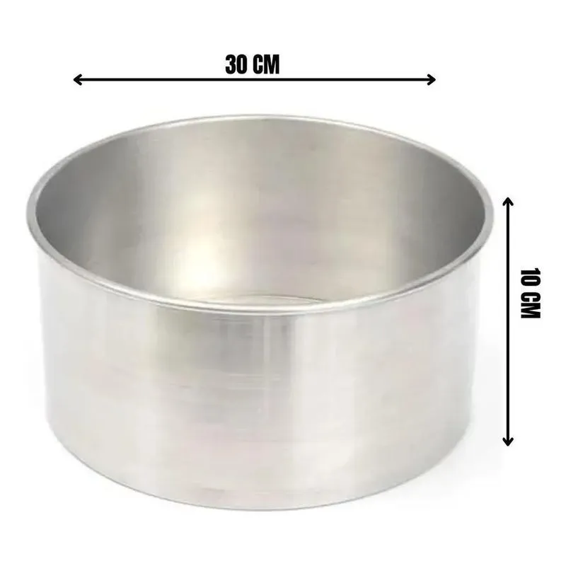 10x Forma De Bolo Alta 4 - 30 X 10 Cm Cor Alumínio