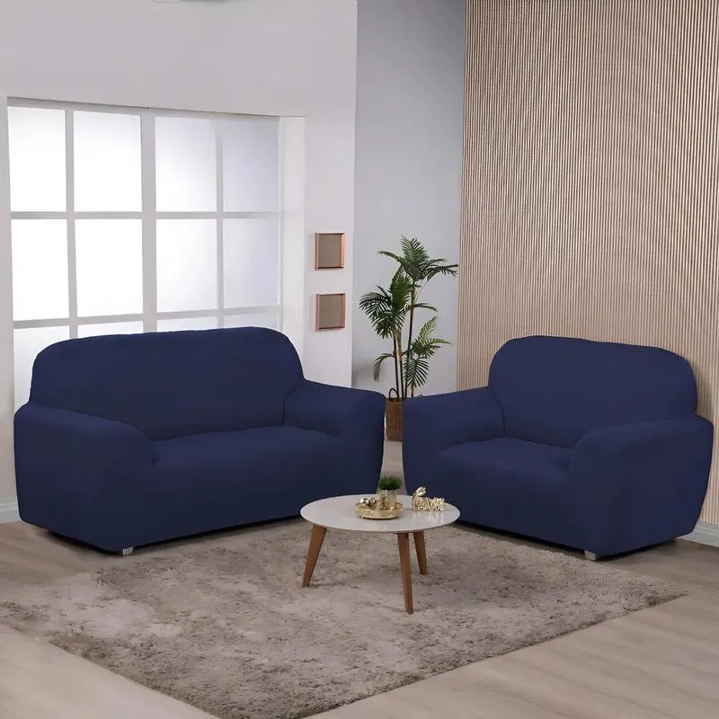 Kit Capa De Sofa 2e3 Lugares Ibitex Malha Lisa Coladinha Cor