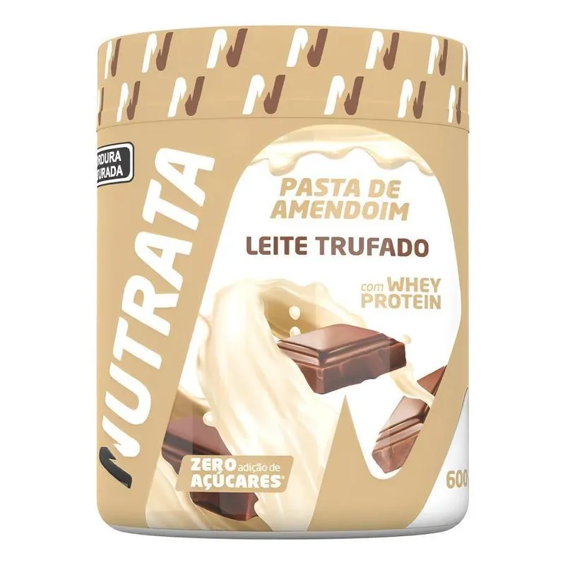 Pasta De Amendoim Com Whey Protein Nutrata Pote 600g Sabor L