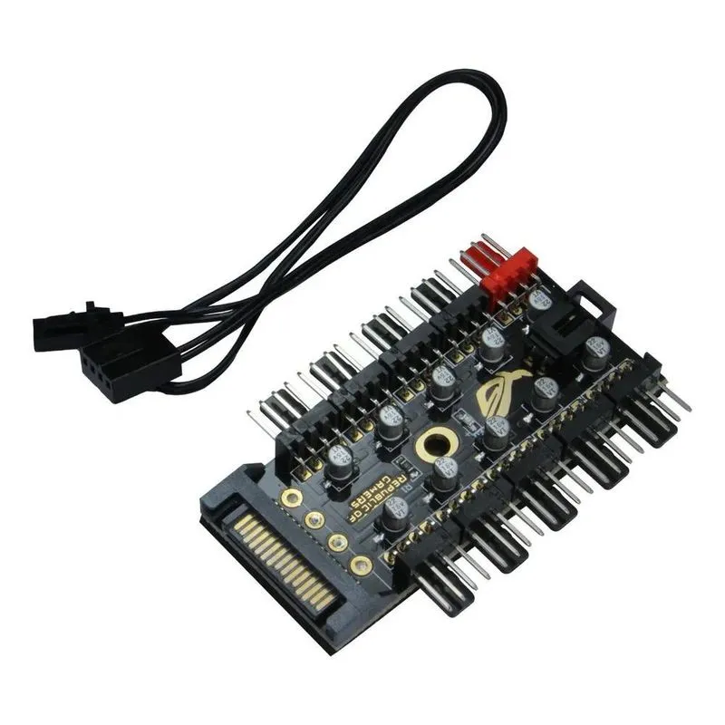 2x Hub Multi Fan Para 10 Fans Cooler 4 Pinos Pwm Cpu Fan