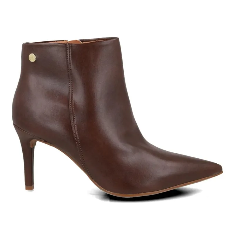 Bota Cano Curto Vizzano Feminina Marrom Salto Fino 37