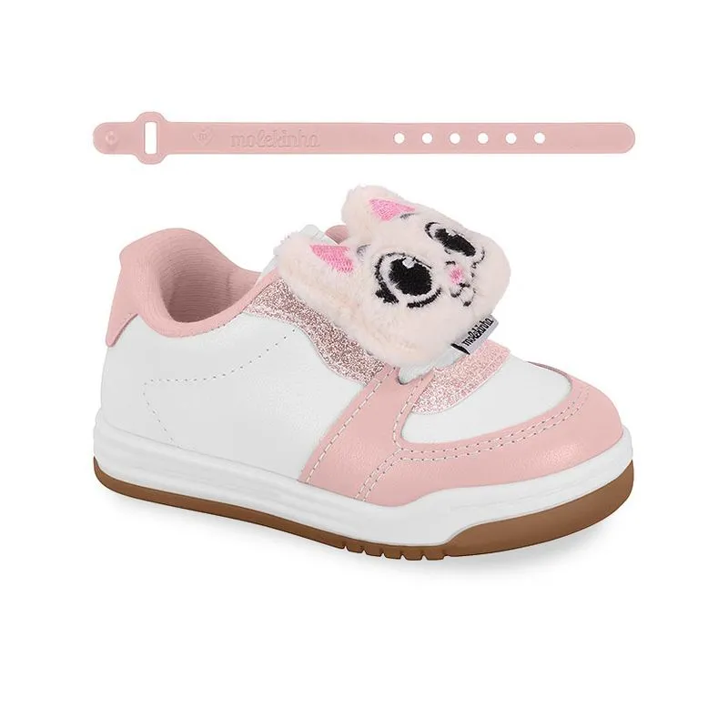 Tênis Casual Molekinha Branco Glitter Infantil 25