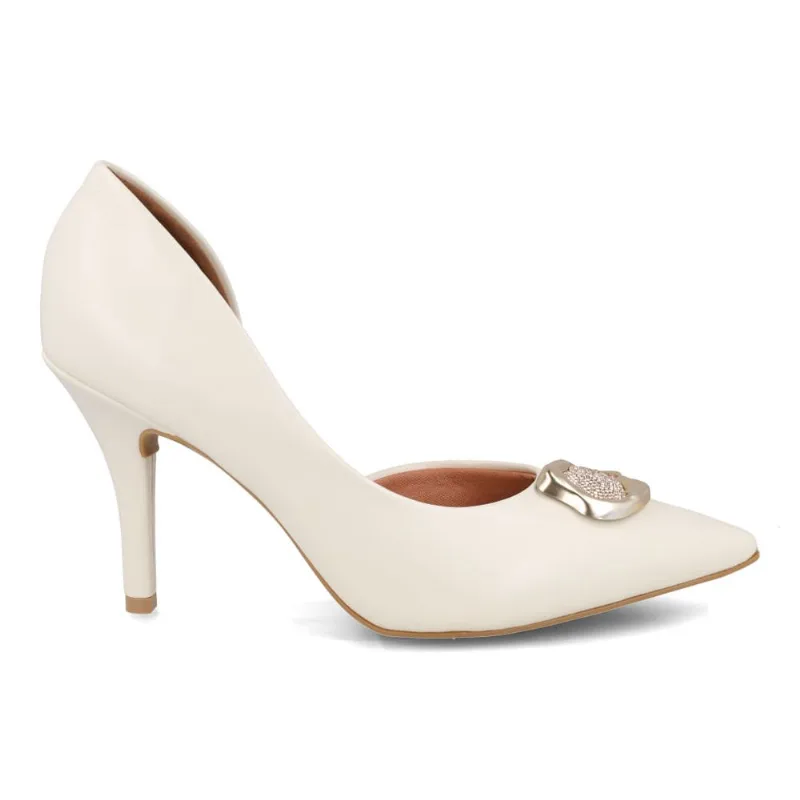 Scarpin Feminino Vizzano Salto Médio Fivela Branco 34