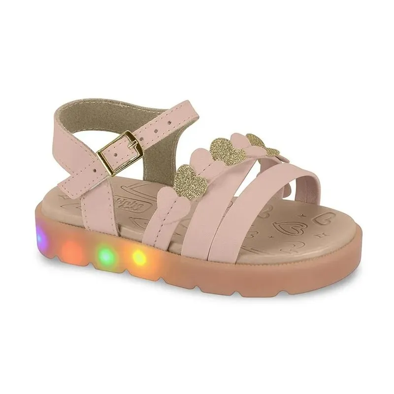 Sandália Molekinha Led Infantil Rosa 19