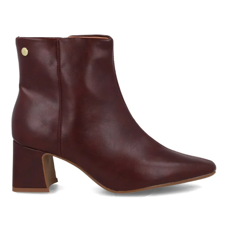 Bota Vizzano Bordô Cano Curto Salto Bloco 39
