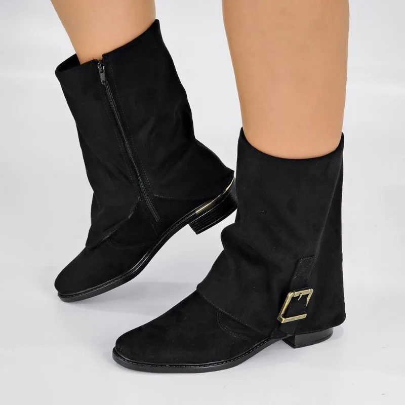 Bota Vizzano Feminina Saia Camurça 3077.126 34 / Preto