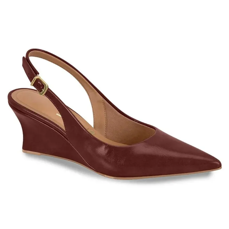 Scarpin Sling Back Vizzano Feminino Vermelho Napa Imperiale Social 36