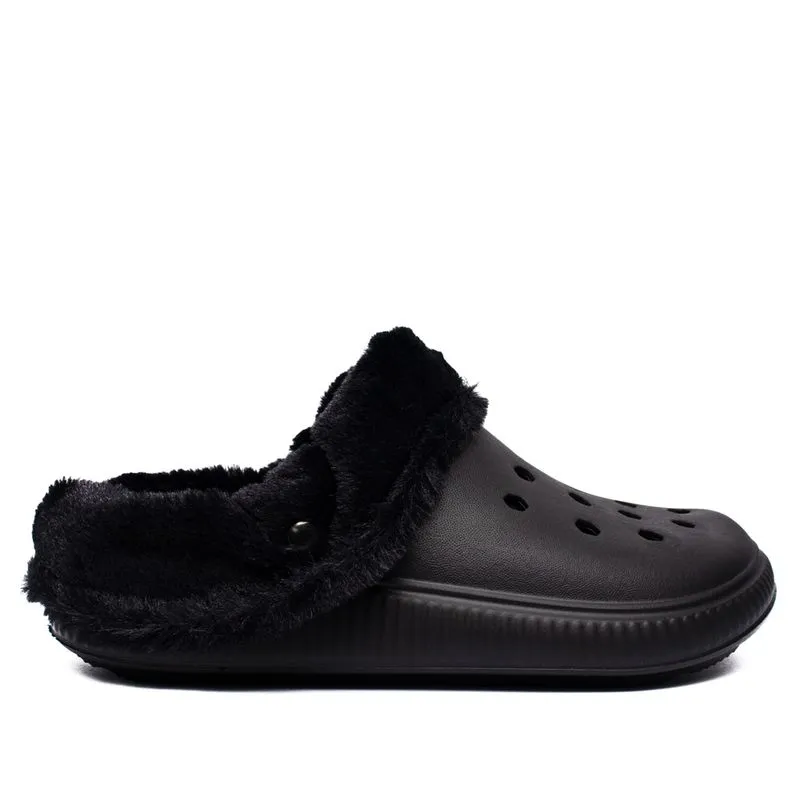 Clog Feminino Moleca Com Pelinho Preto - 34
