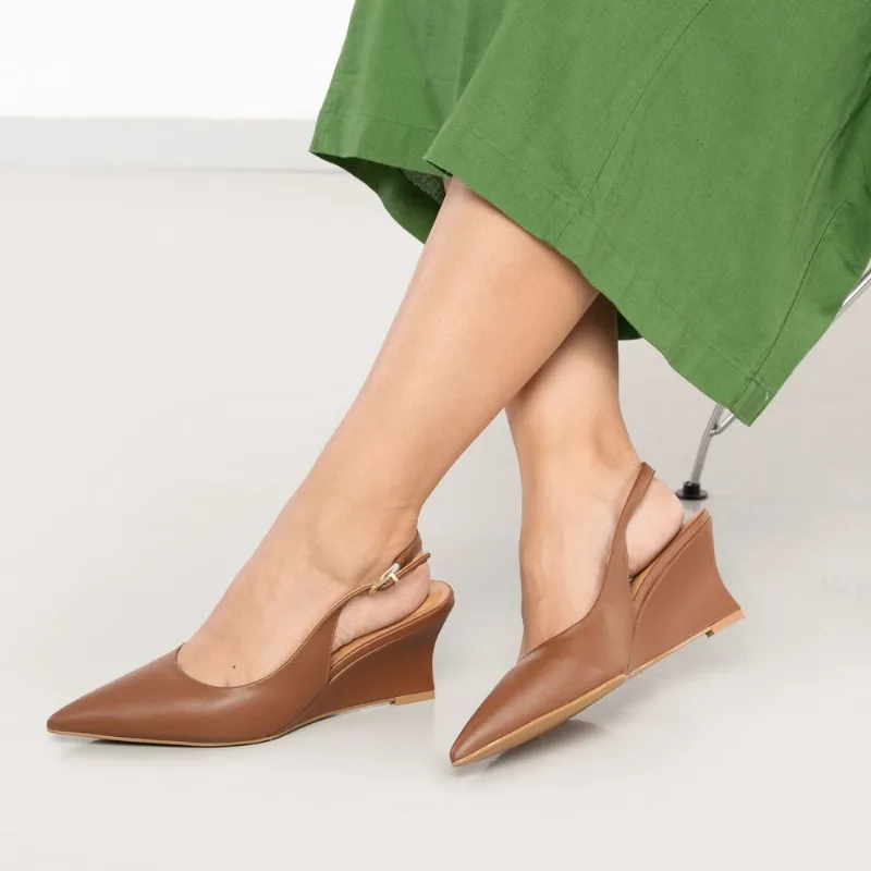 Scarpin Vizzano Salto Anabela Feminino Marrom 37