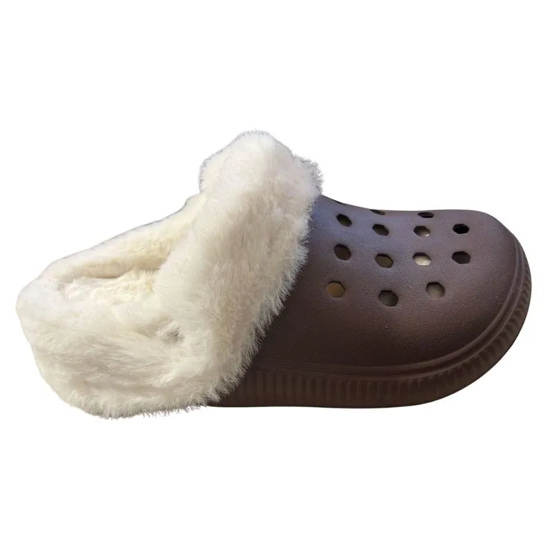 Babuch Feminino Moleca 5832.206 Com Pelo Removível 35 / CHOCOLATE/BRANCO