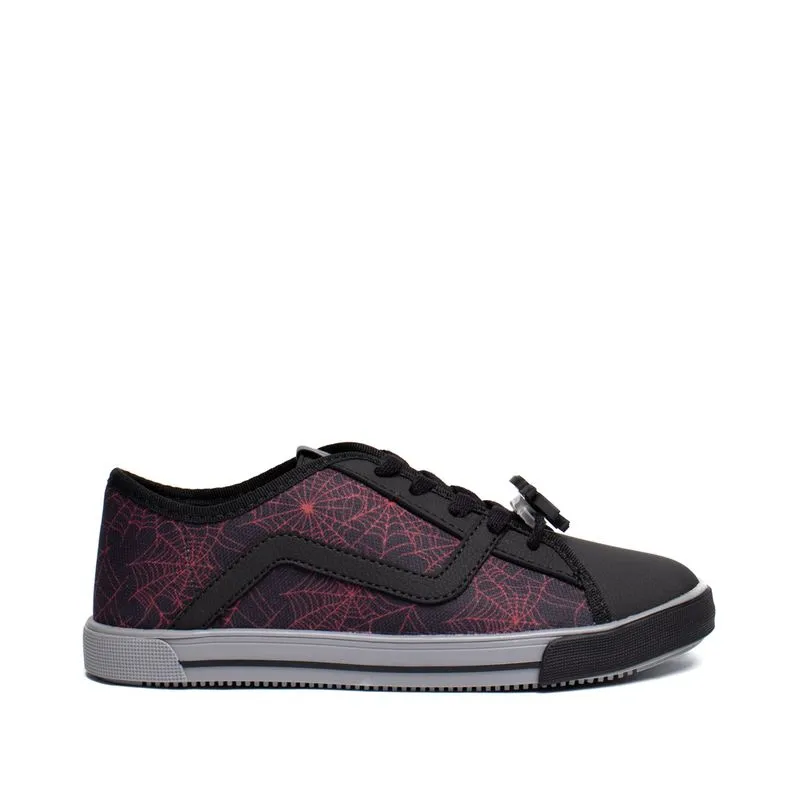 Tênis Infantil Molekinho Spider Teia Napa Preto/Vermelho - 27