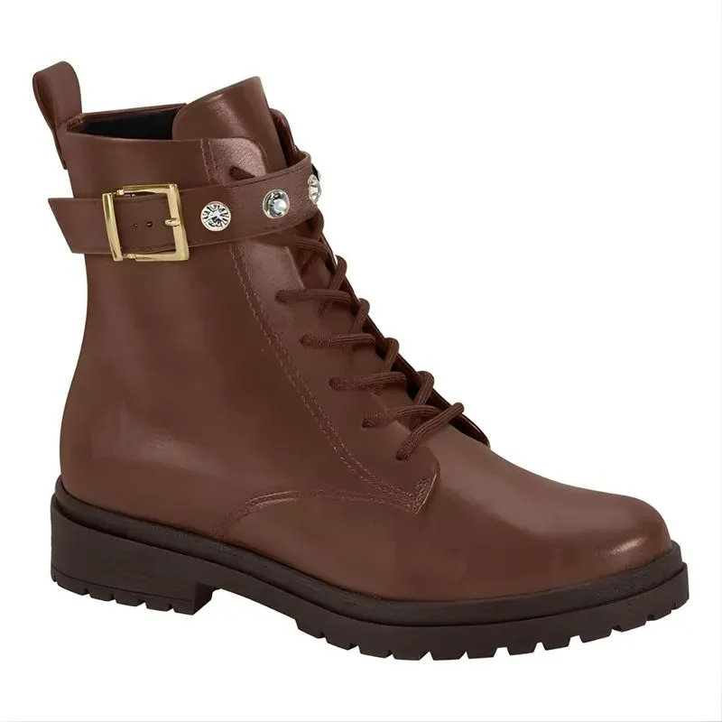 Bota Coturno Feminino Beira Rio Napa Genebra 35 / NAPA-GENEBRA-CAFE