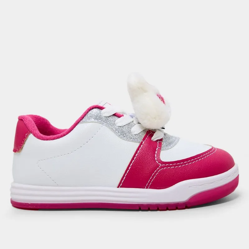 Tênis Infantil Molekinha Menina - Menina - Branco+Pink