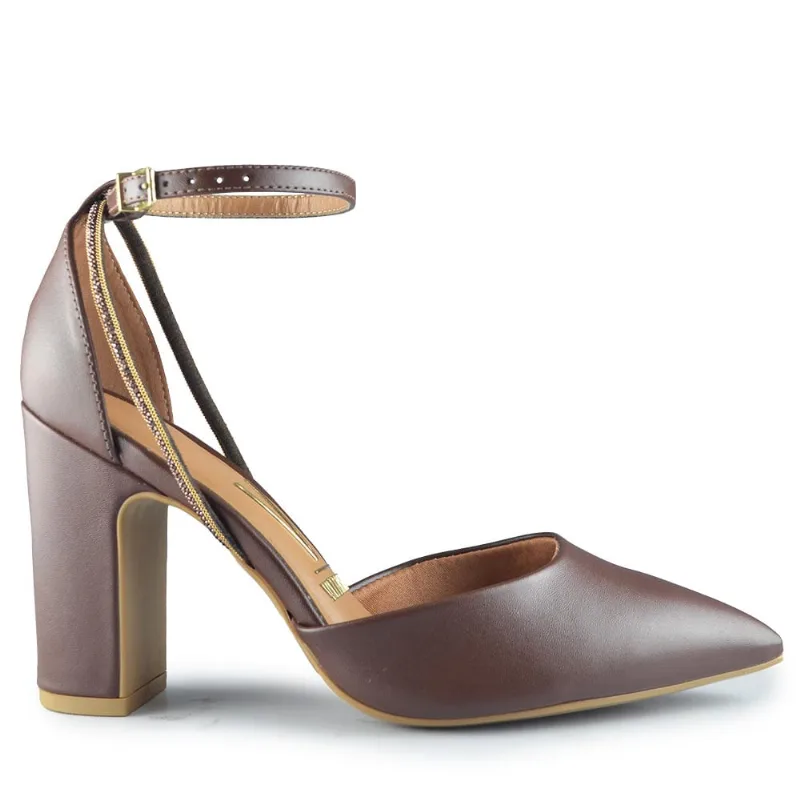 Scarpin Vizzano Feminino 1285.449 27850 PEL CHOCOLATE 39