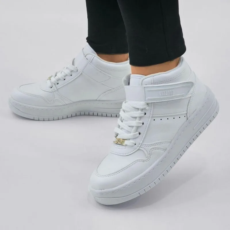 Tênis Botinha Vizzano Feminino Cadarço e Velcro 1389.116 34 / Branco
