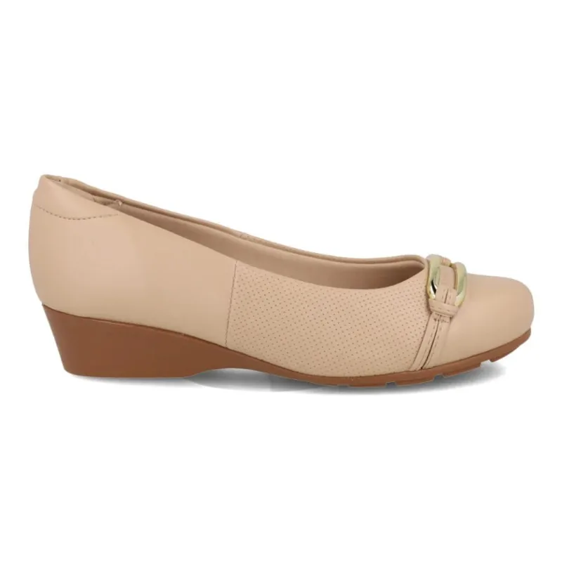 Sapato Modare Anabela Feminino Bege Casual 35