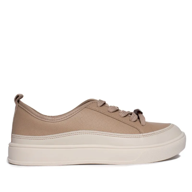 Tênis Feminino Beira Rio Napa Turim Casual Bege - 35
