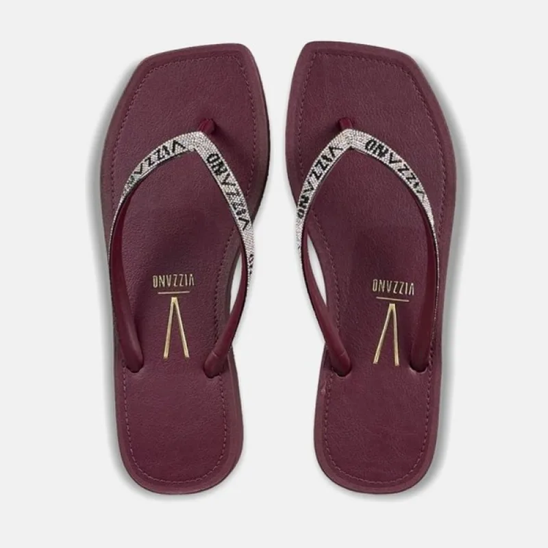 Chinelo Vizzano Rasteiro Tira Fina Metalizado - 6531.105.30158 35 / Vinho