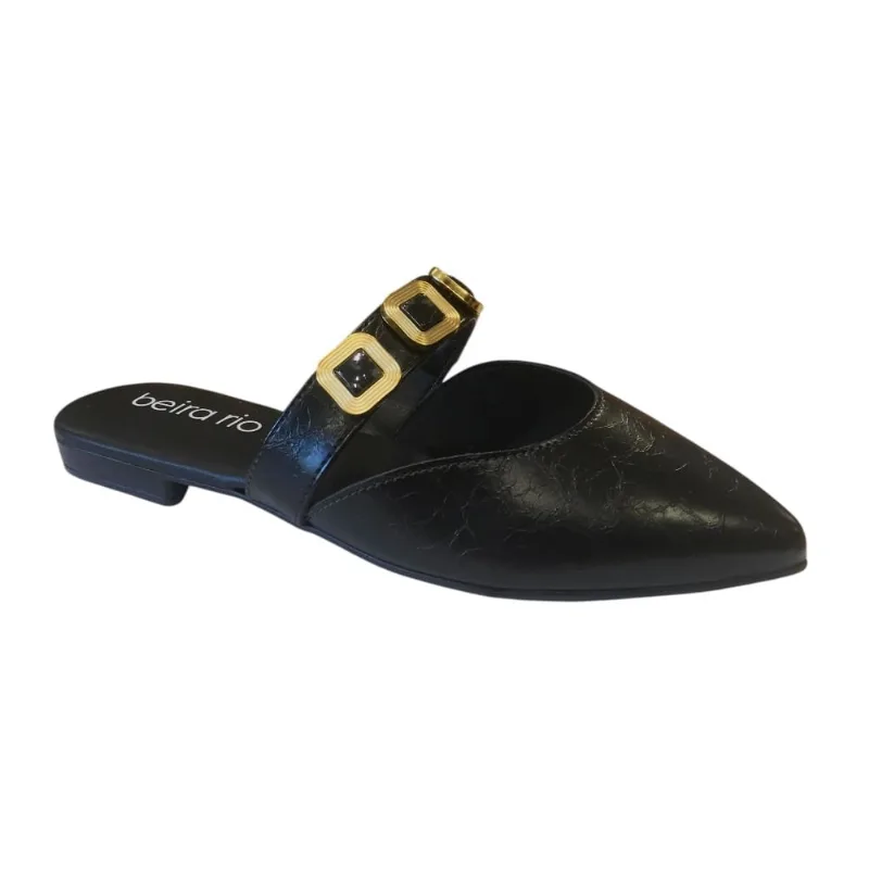 Sapato Mule Fem Beira Rio Napa Soft Madri Preto 4134.1025 38 / Preto