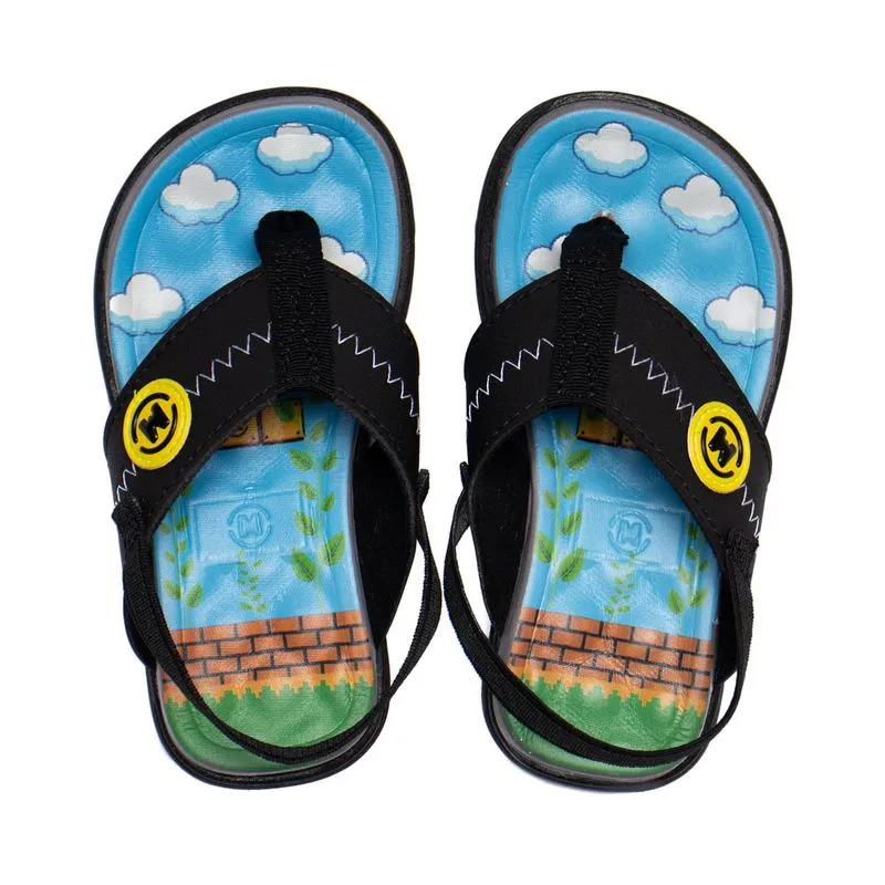 Chinelo Infantil Molekinho Baby Tiras Floather Preto/Azul - 25