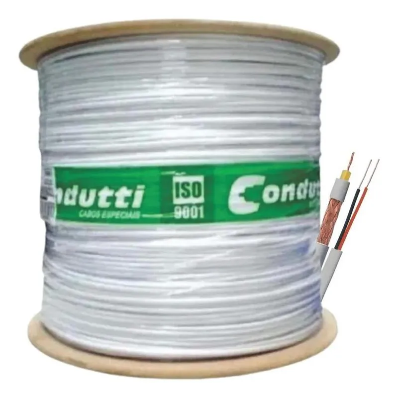 10x Bobina Cabo Coaxial 4mm Cftv Bipolar Master 300m Condut