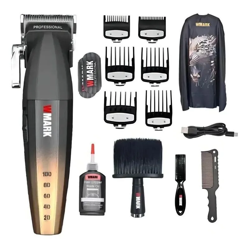 10x Máquina De Cortar Cabelo Wmark Ng2038 Inox/cerâmica Dou