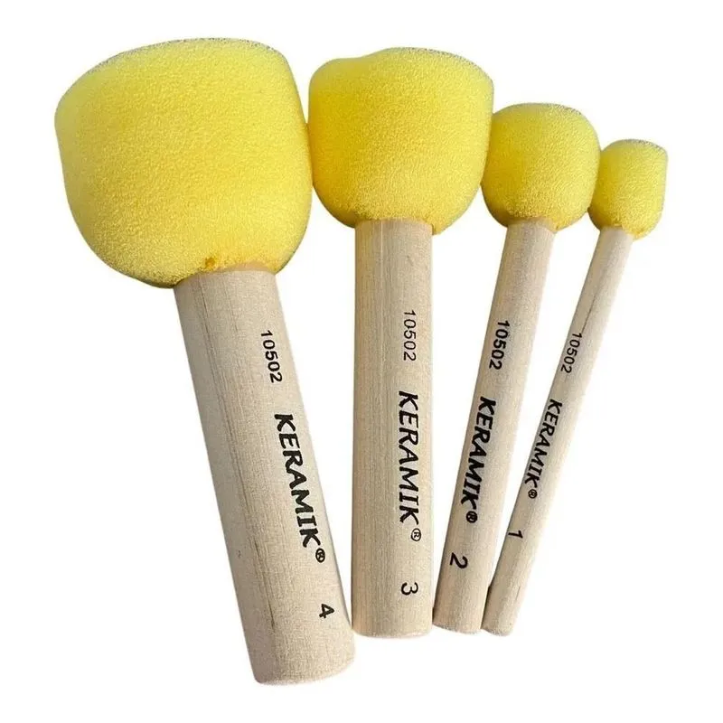 Pincel Batedor Espuma Keramik Kit Com 4 (nº 1, 2, 3 E 4)