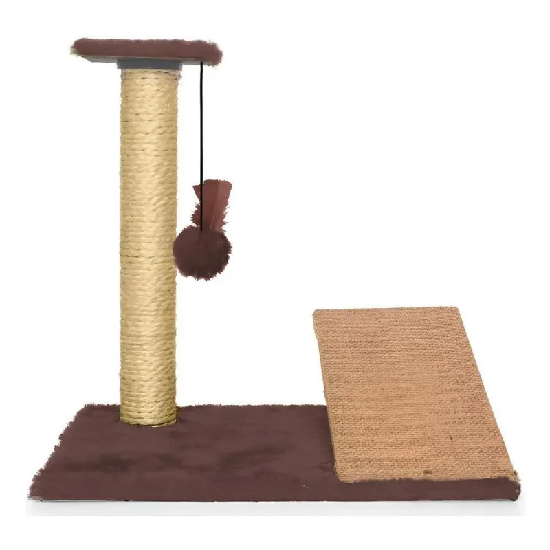 Arranhador Gato Rampa Sisal Com Brinquedo Exclusivo Cor Marr