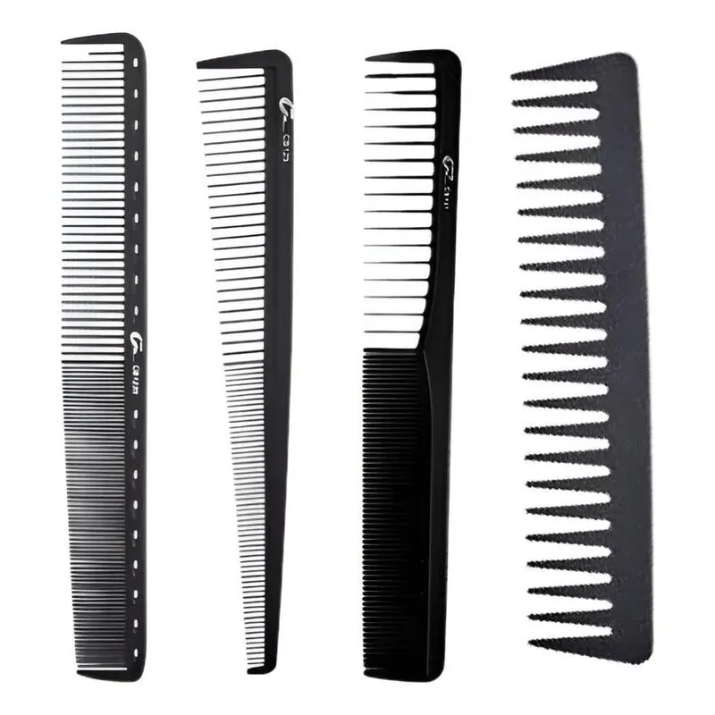 10x Kit 4 Pentes Carbono De Corte Barbeiro Profissional - U