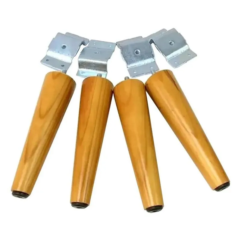 2x Pé Palito De Madeira Mel Para Sofás, Pufs, Kit 4 Pés - 2