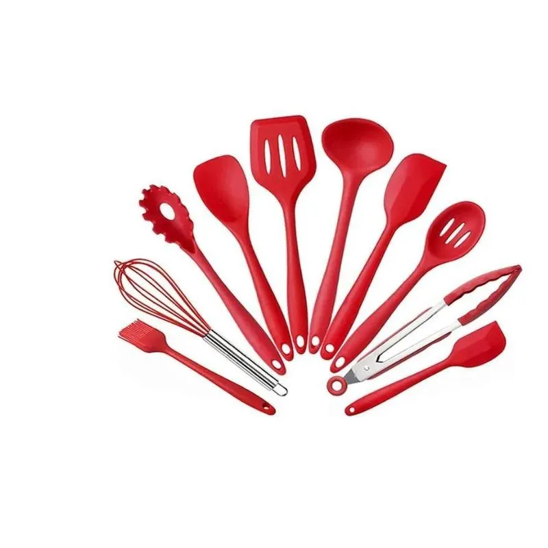 2x Jogo Com 10 Espátulas De Silicone Utensilio Resistente