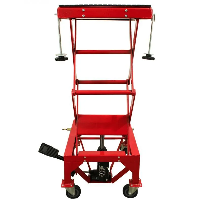 Elevador Hidráulico Compacto Para Motos Até 135kg Com Rodas