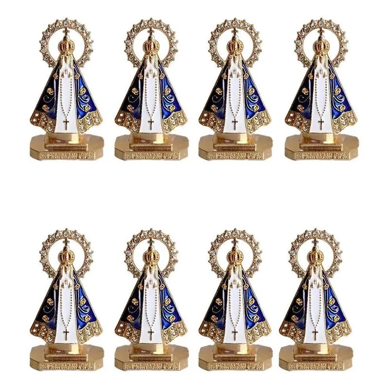 2x Kit 4 Imagem Santinha Aparecida Para Carro Strass Metal M